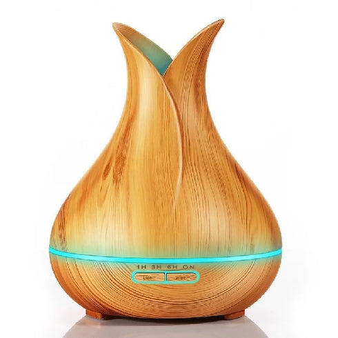 Ultrasonic Aroma Diffuser 500ml Vase Wood Grain Air Humidifiers